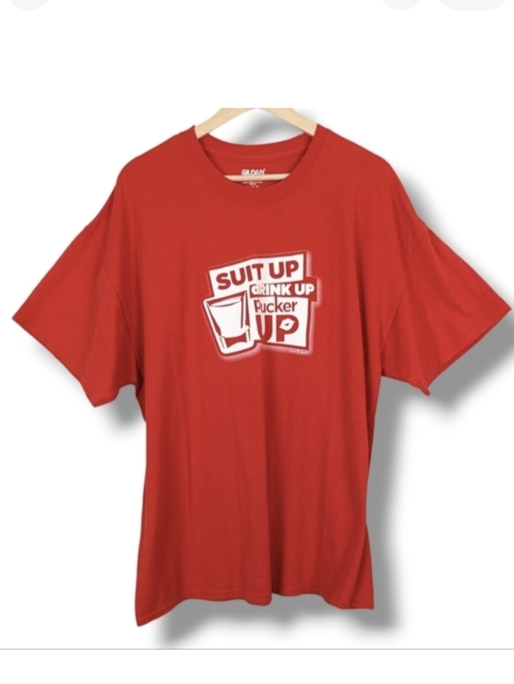 Pucker Up Schnapps Shot‎ Drinking Shirt XL Red Dekuyper Drink Up